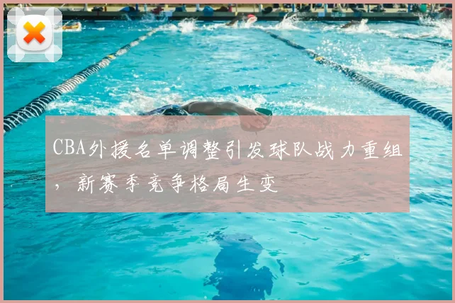CBA外援名单调整引发球队战力重组，新赛季竞争格局生变